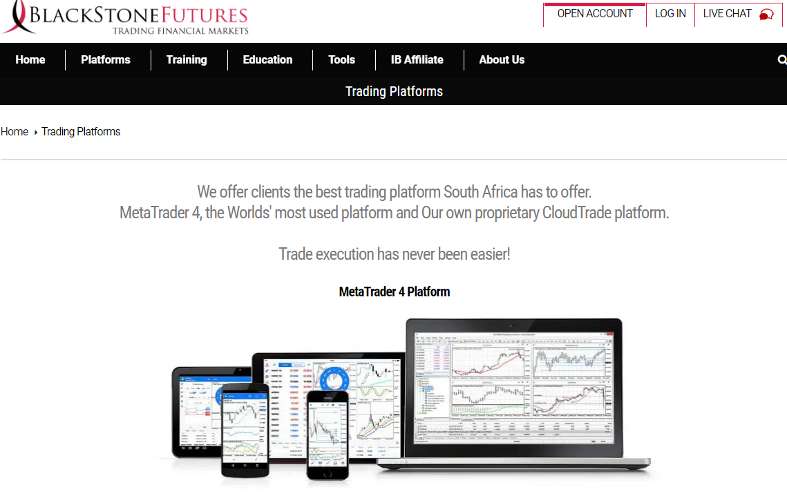 BlackStone Futures Metatrader 4 Platform